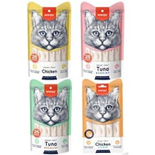 Wanpy Creamy Cat Treat Karışık Krema Sıvı Kedi Ödül Maması 14 gr x 100 Adet (BURSAMAGAZA16)