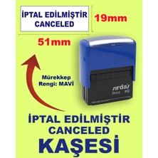 Plankton Tasarım İptal Edilmiştir Canceled Kaşesi, 912 (19mm*51mm) Mavi Keçeli Otomatik Kaşe