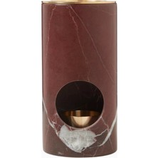 Montroi Rosso Mermer Yağ Buhurdanlığı, Lüks Brass Detaylı Tasarım