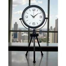Pazarcan Zentime Black Elegant Metal Üç Ayaklı Masa Saati