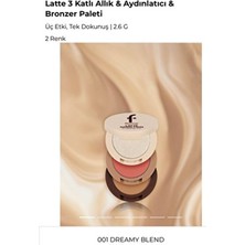 Flormar Latte 3 Katlı Allık & Aydınlatıcı & Bronzer - 001 Dreamy Blend