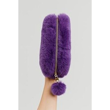 Peluş Kalemlik Makyaj Çantası 10X20 cm Yerli Üretim Tek Bölme Geniş Hacimli