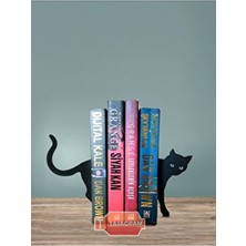Art Concept Kedi Figürlü Metal Kitap Tutucu. Dekoratif Kitap Desteği