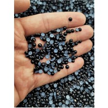 Hobimos 250 Adet 4 mm Siyah Küçük Yarım Inci Boncuk - Deliksiz Yapıştırılabilir Süsleme Boncuğu