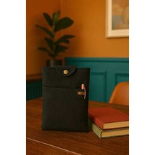 İvaLife Iva Kitap Kılıfı Siyah Renk Çok Amaçlı Çanta Cepli Kitap Çantası Kitap ve Ajanda Kılıfı