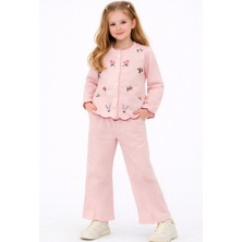 Kız Çocuk Düğmeli Hırka  Alt Uzun