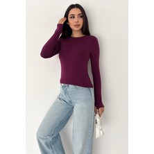 Noa Noa Kadın Parmak Geçmeli Uzun Kollu Bluz – Vücuda Oturan & Astarsız