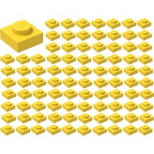 LEGO Yedek Parçalar: Plate: 100 Adet 1x1 Plate Parts Plaka Parçası Sarı Yellow 3024