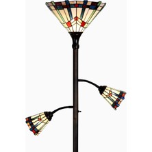 Home London Breeze L30812 El Yapımı Tiffany Vitray 3 Işıklı Ayaklı Lambader 178 cm
