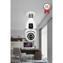 Torima Ampul Kamera 1080P Full HD Wifi 360° Panoramik Gece Görüş Hareket Algılayıcı Beyaz