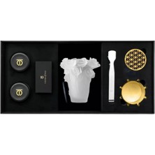 TOUCH OF OUD White Flower Burner Hediye Seti, Bukhoor ve Dukhoon Tütsü Seti