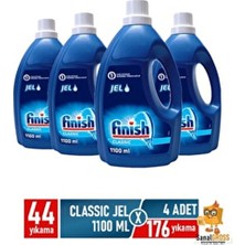 Finish Klasik Jel 1100 ml x 4 Adet Bulaşık Makinesi Deterjanı
