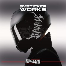 Savage Kask Sticker Tüm Kasklar Uyumlu Tek Yön 1 Adet