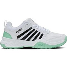 Kadınlar İçin K-Swiss Court Express 2 Tenis Ayakkabısı Beyaz Hakiki Deri Konforlu Tasarım