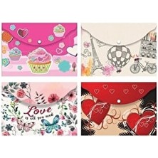 Noki Kız Çocuk Desenli Çıtçıtlı Zarf Dosya 4 Adet Renkli ve Eğlenceli Ölçülerle