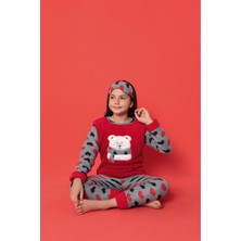 Asel Kalp Desen Polar Kumaş Çocuk Pijama Takımı