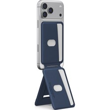 Skinarma Axis Serisi Foldable Stand Özellikli Deri Tasarımlı Kartlık Lacivert