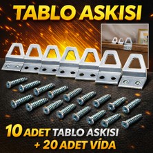 DESIPHON 10 Adet Kıvrık Model Metal Tablo Kancası | Vidalı Çerçeve & Fotoğraf Askı Aparatı