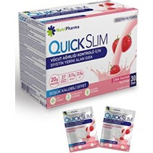 Nutripharma Quick Slim Quick Slim Diyet Shake - 30 Saşe - Yüksek Proteinli Öğün Tozu - Çilek Aromalı
