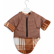 Patilemece Kahverengi Ekose Desenli Kedi Köpek Montu