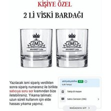 Kral Taçlı Baskılı Viski Bardağı 2 Li Kişiye Özel Cam Malzeme ile Şık Tasarım