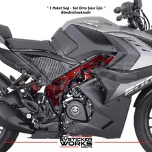 Bajaj Pulsar RS200 Orta Şase Kaplama Two Face Venom Kaplama Desen Sticker