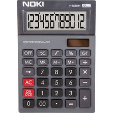 Noki 12 Haneli Hesap Makinesi H-MS011 İki Güç Kaynağı ile Kullanım Kolaylığı
