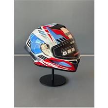 Wosen WS-602 Güneş Gözlüklü Full Face Kask (Şeffaf Vizörlü) White K6 (602)