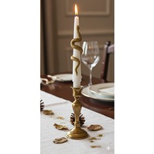  home altın yaldız desenli yılan şamdan mumu