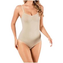 Bejamonti Kadın Ten Çıtçıtlı Body Korse 9016 Sıkılaştırıcı Dokuma Özellikli M Beden