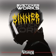 Sv Sticker Works Sinner Kask Sticker Tüm Kasklar Uyumlu Tek Yön 1 Adet