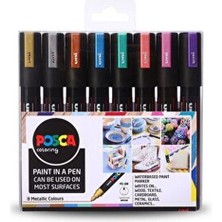 Uni Posca Marker Pc-5m (1.8-2.5mm) 8'li Metalik Set