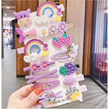 Batu Giyim Kız Bebek ve Çocuk Toka Seti Mor