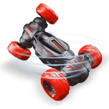 Işıklı 360° Twist Stunt Uzaktan Kumandalı Akrobat Oyuncak Araba - Kırmızı