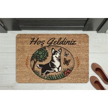 M&H Quality Sevimli Köpek Temalı Kapı Önü Paspası | Kaymaz Taban | 45X70