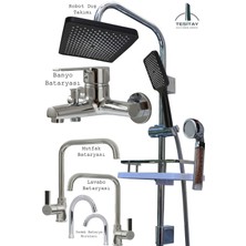 Tesitay Mutfak Lavabo Banyo Bataryaları ve Geniş Şampuanlıklı Robot Duş Seti Diamond Serisi