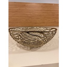Plus Home Kase Meyvelik El Yapımı Döküm Pirinç Altın Büyükboy Yuvarlak Çapı 34 cm