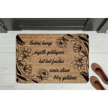 M&H Quality Anlamlı Mesajlı Hoş Geldiniz Kapı Önü Paspası – Çiçek Desenli, Kaymaz ve Yıkanabilir