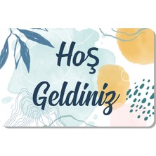 M&H Quality Dijital Baskılı Hoş Geldiniz Yazılır Desenli Dekoratif Dış Kapı Önü ve Iç Mekan Paspası Yıkanabilir