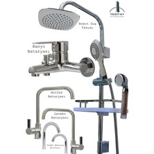 Tesitay Mutfak Lavabo Banyo Bataryaları ve Geniş Şampuanlıklı Robot Duş Seti Doras Serisi