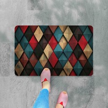 M&H Quality Dijital Baskılı Desenli Dekoratif Dış Kapı Önü ve Iç Mekan Paspası Yıkanabilir Kaymaz Taban