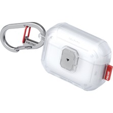 Airpods Pro 3 Kılıf Airbagli Yivli Köşe Kilit Tasarımlı 360 Koruma Skinarma Mecha Le Kılıf Şeffaf