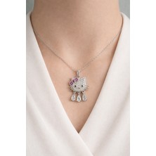 Hello Kitty Çelik Kolye Gümüş Kolye