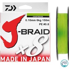 Daiwa J-Braid Pe 8x Ip Misina 0.10MM 6kg 150MT Açık Yeşil