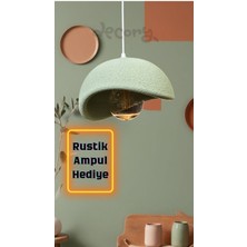 Decory Beton Görünümlü Tekli Sarkıt Avize,Bohem Sarkıt Avize (Rustik Ampul Hediyeli) (Bioplastik)
