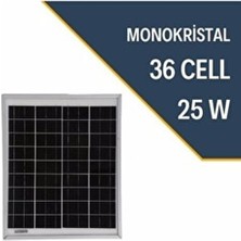 UreTech 25 W Watt Monokristal Güneş Paneli Solar Panel 12V 20 W