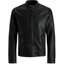 Jack & Jones 12182461 Jjewarner Erkek Mont Siyah Renkli Su Geçirmez Dik Yaka Regular Fit