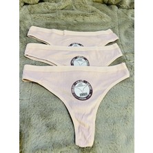 Dominant Marka %50 Modal %50 Pamuk Ribana Tanga / Strıng Kadın 3'lü