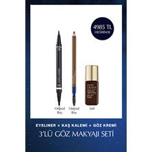 Estee Lauder 3'lü Göz Makyajı Seti - Siyah Eyeliner + Kaş Kalemi + Eye Lift+Sculpt 5ml