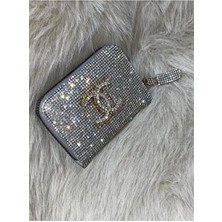 Lüks Taş Taşlı Cuzdan (Gümüş)